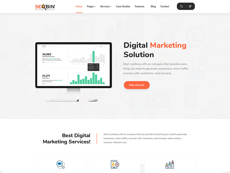 SeoBin | SEO, Social Media and Marketing HTML Template by Themewinter ...