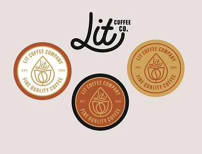 LIT COFFEE CO. brand design branding design graphic design illustration logo