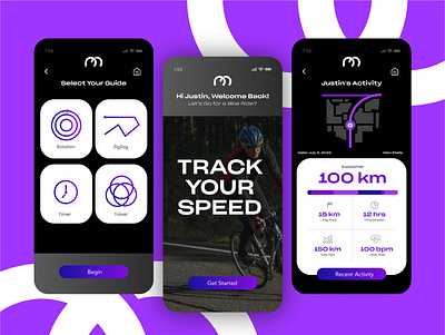 Bike Tracking App UI Design branding graphic design mobileapp ui