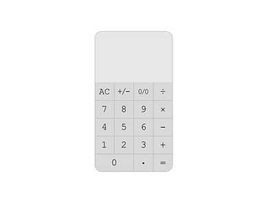 Simple Grey Calculator design ui