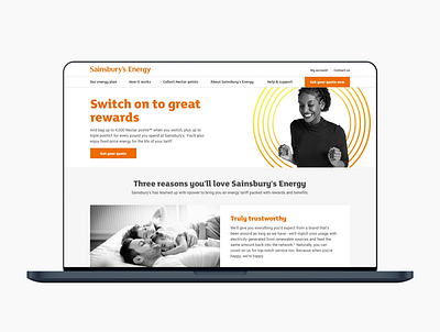 Sainsbury's Energy website design landing page ui ui design ux ux design web design website