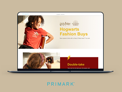 Primark Harry Potter range page design ui desgin web design
