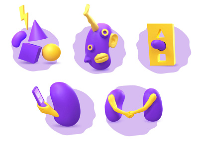 Crazy digital purple icon