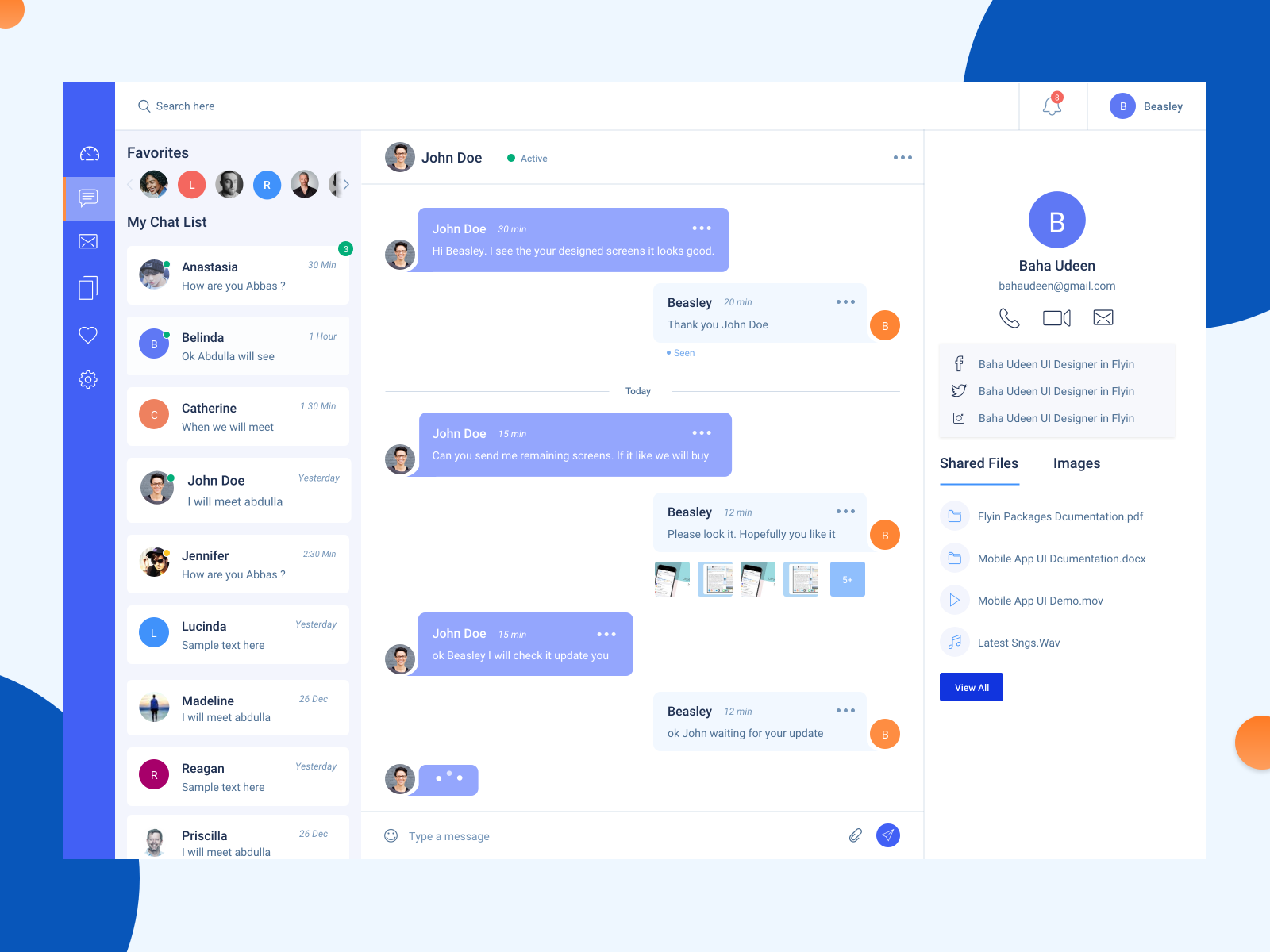 Team chat application by srinivasu on Dribbble