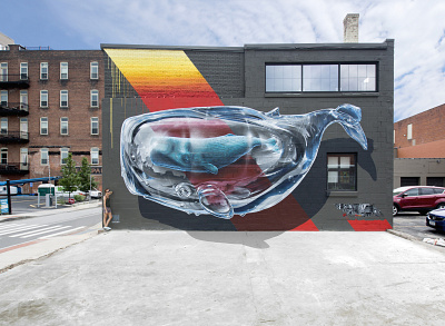 Detecting machine n.1 glass graffiti mechanism mural painting murals rochester spraypaint streetart whale