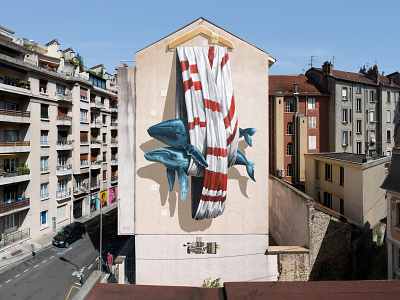 Ordering machine drapery graffiti mural painting murals spraypaint streetart whales