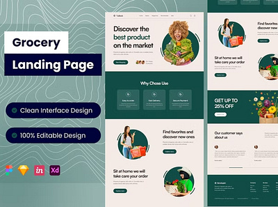 Grocery Landing Page UI KIT app design landing landing page landing pages page user interface ux