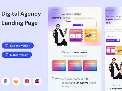 Digital Agency Landing Page app design landing landing page landing pages page user interface ux