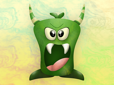 Angry Blob Monster blob monster cartoon design drawing graphic design illustration procreate vector
