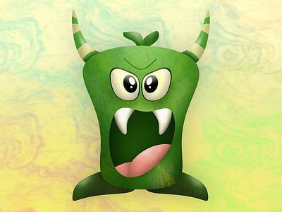 Angry Blob Monster blob monster cartoon design drawing graphic design illustration procreate vector