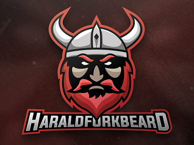 Harald Fork Beard Mascot Logo branding design illustration logo logo creation logo design twitch