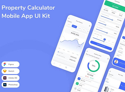 Property Calculator Mobile App UI Kit app design mobile ui ui kit user interface ux web