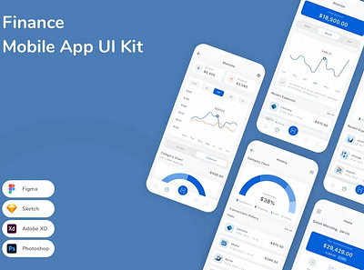 Finance Mobile App UI Kit app design mobile ui ui kit user interface ux web