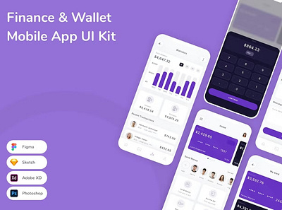 Finance & Wallet Mobile App UI Kit app design mobile ui ui kit user interface ux web