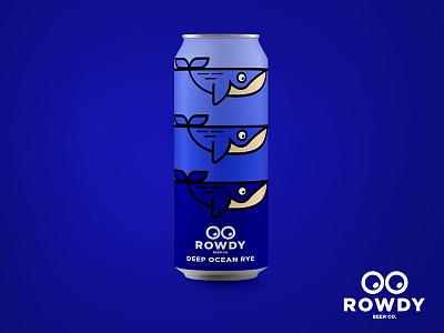 Rowdy Beer - Deep Ocean Rye beer blue can marine mockup ocean packaging rye smile water whale