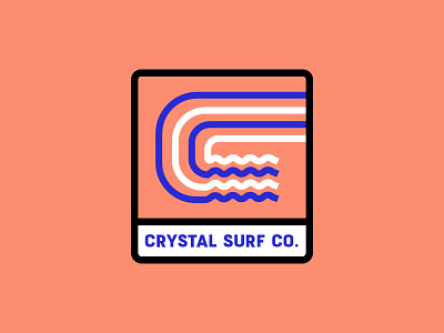 Crystal Surf Co. branding orange c crystal logo ocean sport surf surfing tide tsunami water wave