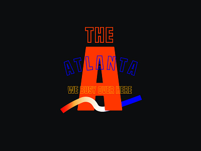 The A a atl atlanta busy clean gradient letters line the a type typography