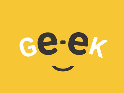 Ge-eK book brand face fun geek glasses logo mark nerd smile type typography