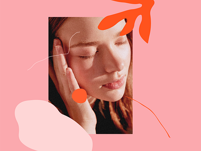 Lutsyk Studio abstract branding collage feminine orange pink woman
