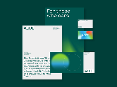ASDE Identity branding gradient sustainability typography