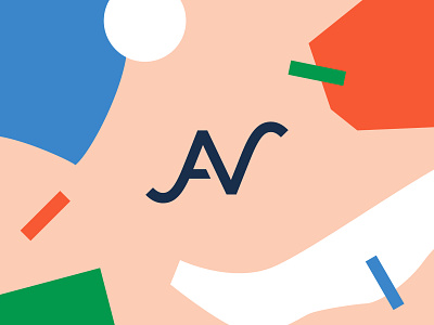 AV logo abstract geometric logo mark monogram shapes text logo