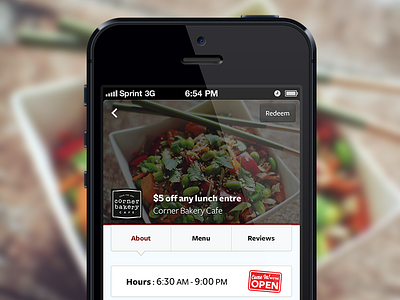 Merchant Page app apple deals feed info ios iphone local menu merhcants minneapolis minnesota open reviews ui