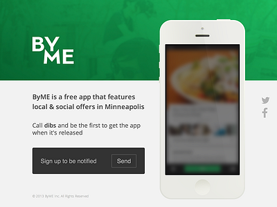 ByME app byme coming soon design flat flat design new splash splash page web
