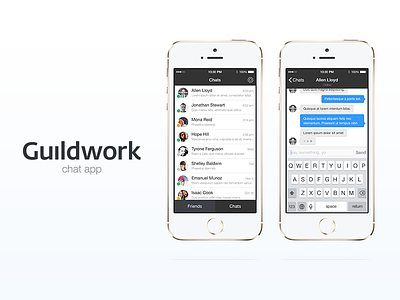 Guildwork Chat app chat flat flat design guildwork ios ios 7 ios7 iphone app mobile ui