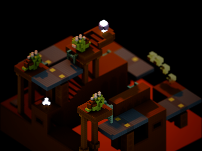 Seesaw Swizzle 3d iso magicavoxel toad voxel