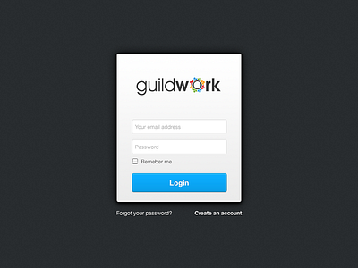 Login Form form guildwork login mmo on boarding sign in web design