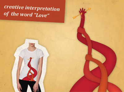 Interpretation of "Love" abstract arow design grab graphic design hands illustration love merchandise red shirt vector