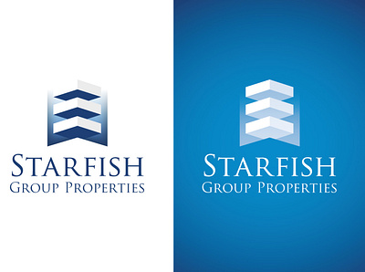 Logo Design Starfish Group Properties - blue blue branding building design graphic design logo real estate vector