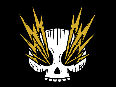 Zap design illustration lightning lightning bolt lines logo simple skull