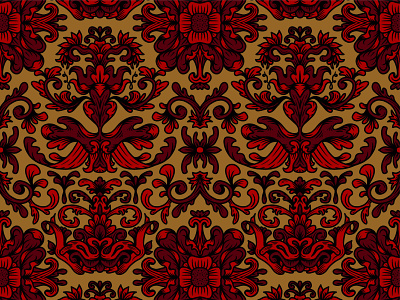 Fancy Pattern damask floral hand drawn illustration lines pattern symmetry
