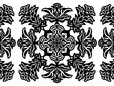 Decorative Pattern black and white decorative floral illustration lines pattern simple symmetry