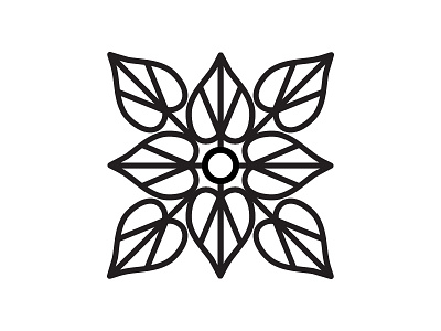 Flower abstract black and white decorative flower icon illustration lines logo minimalism shapes simple vector