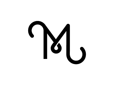 M branding curves dropcap identity letter lines logo modern monogram simple typeography vector