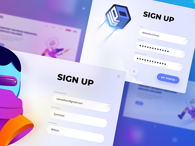 Up9 - Sign Up - Web app branding design flat form gradient illustration signup ui ux web