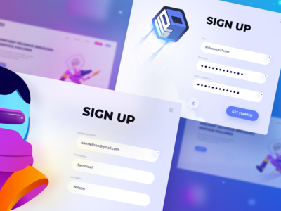 Up9 - Sign Up - Web app branding design flat form gradient illustration signup ui ux web