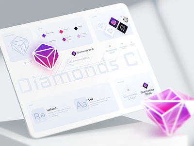 Diamonds Club (Day 1) - Brand/Logo branding club crypto design diamond identity logo mockup nft presentation visual
