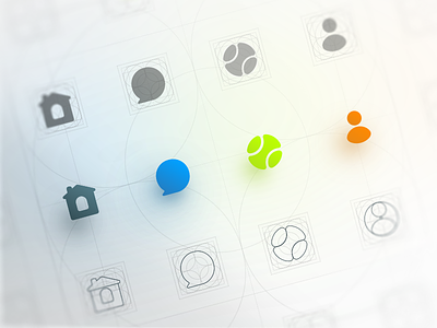 Tennis Icons, IOS-App construction flat icon icons illustration ios mobile sketch ui ux vector