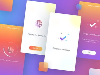 Payment App II app design fingerprint flat gradient home illustration mobile ui ux