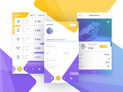Diamonds App I android app design diamond flat ios material mobile shop ui ux