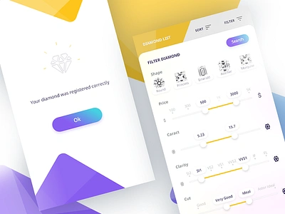 Diamonds App II android app design diamond flat ios material mobile shop ui ux