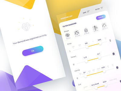 Diamonds App II android app design diamond flat ios material mobile shop ui ux