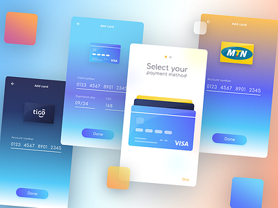 Payment App III app card credit design flat gradient illustration ios mobile payment ui ux