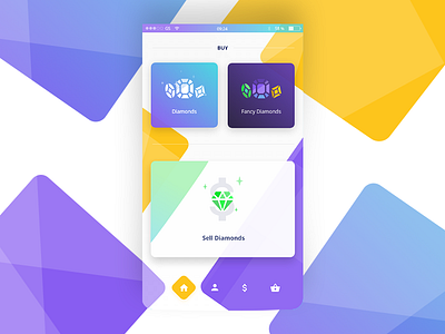 Diamonds App IV android app design diamond flat gradient ios material mobile shop ui ux