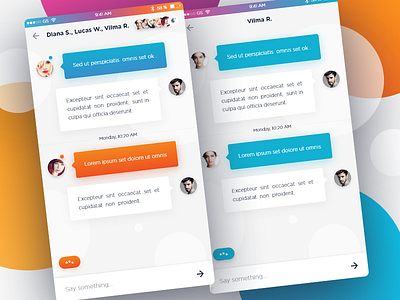 Caper Day 6 - Chat Modes android app bubble chat colorful design flat ios message mobile ui ux