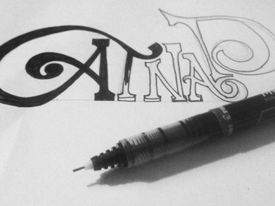 Catnap - Logo Sketch cat cat nap lettering logo pen process sketch