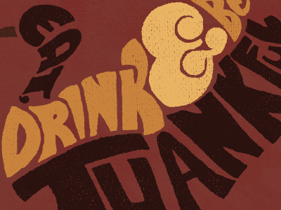 Eat, Drink & Be Thankful handdrawn lettering thanksgiving type typography